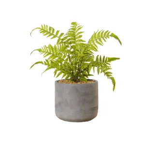 36cm Artificial Fern Bonsai Green Plants With Cement Pot For Home Kitchen Farmhouse Indoor