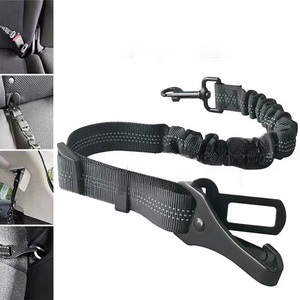 Sabuk pengaman mobil anjing, hitam, nilon, dapat diatur, Multifungsi, klip perjalanan keselamatan reflektif dengan pita pola Solid, <span class=keywords><strong>Harness</strong></span> mobil hewan peliharaan - Product Image 2