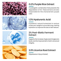 Sérum Améliorant la Structure de la Peau, Extrait de Ferment Post-Biotique à 2%, Riz Violet, HA, Racine de Réglisse, Sérum Facial Apaisant