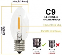 Éclairage de vacances C9 Led Ampoule à filament pour lumières de Noël