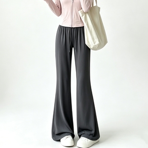 Pantaloni Yoga a Zampa d'Elefante in Seta Ghiaccio a Vita Media da Donna, Asciugatura Rapida, Protezione Solare, Elasticizzati, Casual Estivi per Allenamento - Product Image 1