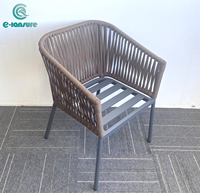 Meubles de maison modernes simples, meubles d'extérieur, table et chaises de salle à manger en corde tressée pour villa, hôtel, patio