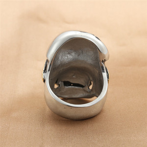 <b>Skull</b> <b>Ring</b> Titanium Steel Men's Punk Style Gold Inlay Gift Jewelry Geometric Design - Product Image 2