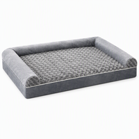 Lit pour chien et chat ovale réversible toutes saisons en mousse, rafraîchissant en été, chaud en hiver, respirant, lavable, portable, canapé pour animaux de compagnie