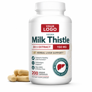 Vegan Herbal <b>Liver</b> Support Antioxidant Capsule 80% Silymarin Milk Thistle Capsules 30:1 Extract Glutathione Natural <b>Supplement</b> - Product Image 1