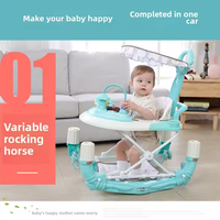 Vente chaude pliant bébé apprentissage marcheur Anti-renversement enfants chaise de salle à manger avec jouet musical aide bébé avec des exercices de marche