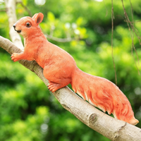 Ensemble de sculptures d'écureuils en fibre de verre pour l'extérieur, statues d'animaux de dessin animé colorées pour jardin botanique, sentier, parc à thème, maternelle, cour