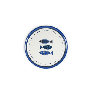 Ensemble de 6 assiettes à pizza pour fête, modernes, compatibles lave-vaisselle, en porcelaine bleu océan, 31 cm, Excelsa - Product Image 1