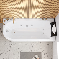 Bañera de Hidromasaje Moderna Independiente Grande con Jets y Grifo Incluidos, Bañera de Inmersión para Baño Principal