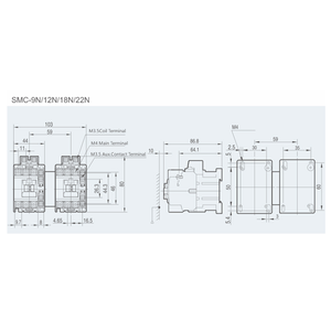 SMC-12N mécanique <span class=keywords><strong>de</strong></span> verrouillage inversant 3 pôles <span class=keywords><strong>contacteur</strong></span> magnétique 3 NO AC-3 440V 12A 230V AC bobine - Product Image 2