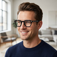 Lbashades OM33319 Lunettes de protection contre la lumière bleue de haute qualité, style vintage, charnières à ressort, logo personnalisé, montures optiques en acétate