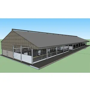 Hot Sales Prefabricated Steel Structure Cowshed Dairy Farm House Prefab Steel Structure Cow Cattle Farm Shed Barns House
