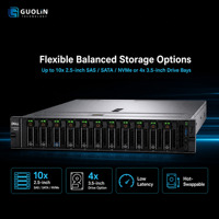 Serveur de stockage haute densité Dell PowerEdge R660xs 1U, 10x 2,5 pouces NVMe SAS SATA, double OCP 3.0, serveur Edge
