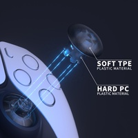 ExtremeRate Clear Black Custom EDGE Sticks Joystick intercambiable para PS5 PS4 Controller