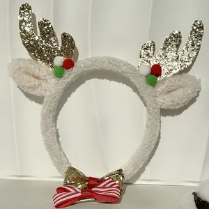3 pcs/set Shinnny Sequins Grossier Sand Elk Headband Accessoires pour cheveux Children Antlers Deer Ears Adult Christmas Party Headband