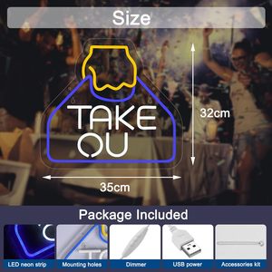 Take Out Letreros Neon LED indoor hanging ambient light shop <b>sign</b> wall decoration light entrance indicator light luminous <b>sign</b> - Product Image 3
