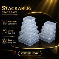 Boîte de rangement en plastique PP transparente et recyclable, modèle YLWKD04, accessoires ménagers électroniques du Guangdong