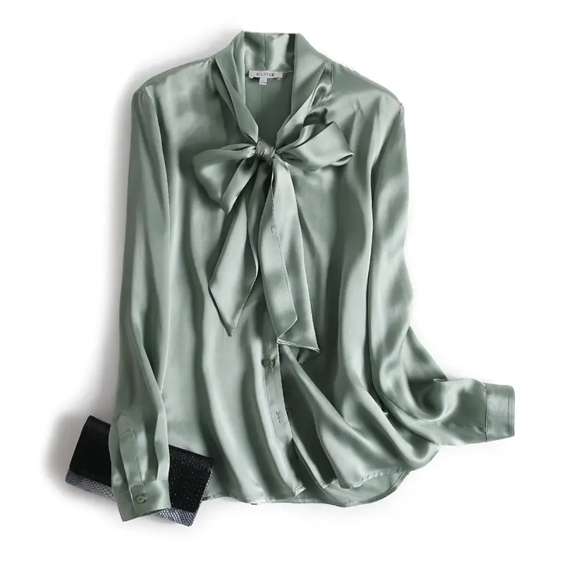 2023 New Arrival Womens Spring Silk Blouses & Shirts 100% Mulberry Silk Blouse