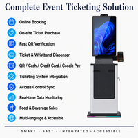 Kiosque de paiement en libre-service à écran tactile de 27 à 32 pouces avec SDK, imprimante pour parc d'attractions, cinéma, scanner QR, terminal de paiement en espèces