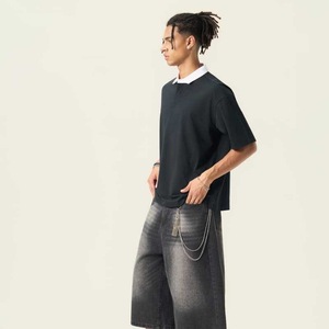 Polo homme en coton tricoté, fin, pour l'été, noir, bleu roi, gris chiné, avec étiquette et tags - Product Image 2