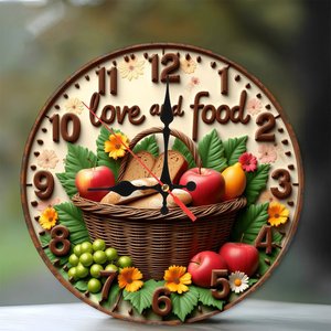 Round Wooden Wall <b>Clock</b> 25cm Rustic Farmhouse <b>Silent</b> Non Ticking Home Living Room Decor <b>Clock</b> - Product Image 1