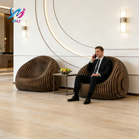 Sillón de Madera Maciza Paramétrico CNC, Diseño Moderno para Sala de Estar, Dormitorio, Apartamento, Exterior, Ecológico, Duradero, para el Hogar