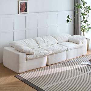 Envío Gratis Sofá Modular Blanco de <span class=keywords><strong>120</strong></span> Pulgadas para Villa Moderna, Apartamento o Centro Comercial, con Cojines Afelpados y Conjuntos para Sala de Estar - Product Image 1