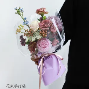 可定做大小图案批发鲜花花束玫瑰包装饰透明opp套