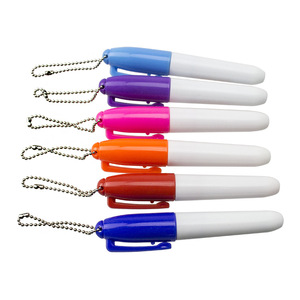 เครื่องหมายผ้าถาวรสีนีออนกันน้ำหลายสีขนาดเล็กบนเสื้อพร้อมพวงกุญแจ - Product Image 4