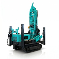 Machine de forage de puits d'eau 300m sur chenilles avec compresseur d'air pour projet d'approvisionnement en eau potable rural CE ISO Usine