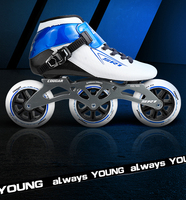 Patins à roulettes de vitesse professionnels OEM pour adultes et enfants, en fibre de carbone, patins à roulettes de course réglables 90/100/110 mm, imperméables, ABEC-9