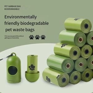 Sacs à déjections canines biodégradables écologiques, extra épais, jetables, pour animaux de compagnie, en plastique compostable avec logo personnalisé - Product Image 2