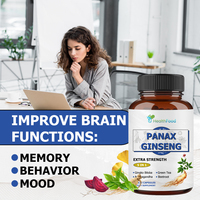 Cápsulas de Panax Ginseng con Té Verde, Directo de Fábrica OEM ODM, Apoyo a la Función Cognitiva, Salud Inmunológica y de la Piel para Adultos