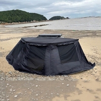Auvent de voiture 180 degrés prêt à être expédié, auvent pour camping en plein air avec annexe, avec plancher et parois latérales