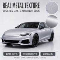 Matte Aluminium Silberfarbene PPF Super Matte Gegossene TPU 7,5mil Selbstheilende Kratzfeste Lackschutzfolie Großhandel