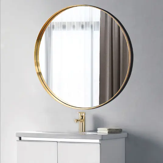 Luxury Five Star Hotel Project Customized Large Round Wall Mirror For Living Room Bathroom Mirror