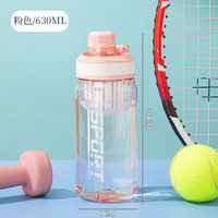 Bouteille d'eau portable unisexe tendance pour étudiants, sportifs, en PC sans BPA, réutilisable, anti-fuite et résistante aux chutes, vente en gros