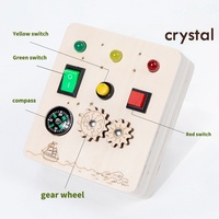 Superventas Crystal: Juguete educativo cognitivo para niños con interruptor de banda de madera, luz LED y placa de circuito con brújula y funciones de actividad
