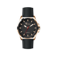 Montre en cuir Titan avec boîtier à vis décoratif et mouvement Seiko