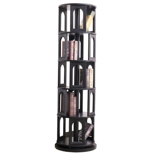 Estantería Giratoria de 360 Grados de Madera Maciza para Sala de Estar de Apartamento Moderno, Estantería <span class=keywords><strong>Circular</strong></span> de Pie para 5 Pisos - Product Image 1
