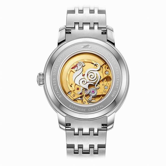 Beijing Red Star Chinese Zodiac Watch 42mm Silver Rooster Man Stainless Steel Watch Mechanical Automatic Skeleton Watch Luxury