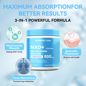 LIFEWORTH Suporte Envelhecimento Saudável Lipossomal NAD + Aumentando Suplemento Ultra Força NAD Cápsulas - Product Image 3