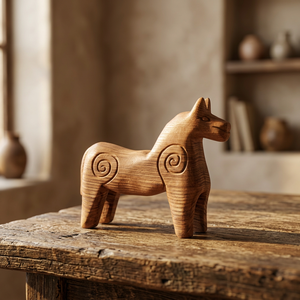 Figurine de chien en bois sculptée à la main, sculpture animale, décoration de table pour le salon - Product Image 2