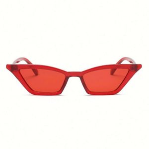 Lunettes de soleil vintage à petit cadre avec logo personnalisé, lunettes de soleil pour femmes, lunettes de soleil œil de chat rouges pour femmes - Product Image 3