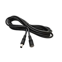 Cable de Extensión DC de 0.35M, Conector Macho a Macho 5.5*2.1, Cable 5.5*2.1 Macho a Macho, Negro, 35cm