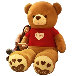 Ours en peluche doux avec T-shirt, grande taille, animaux en peluche géants, grand ours en peluche pour cadeaux de mariage - Product Image 1
