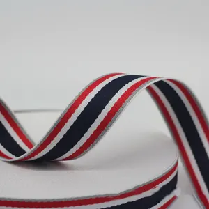 Özelleştirilmiş gökkuşağı tahıl çizgili elastik bant için koşu ayakkabıları brüt grogren şerit naylon karton jakarlı dokuma kayış - Product Image 1