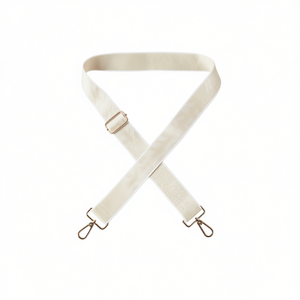 Sangle en toile 4 cm avec lettrage anglais beige pour sac - Product Image 1