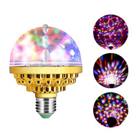Ampoule LED multicolore à effet boule magique E27, activée par le son, pour bar KTV, lampe de scène rotative, laser clignotant, blanc chaud
