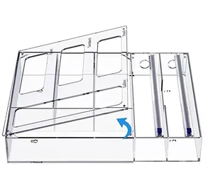 高品质6合1透明亚克力自封袋储物组织器，带厨房塑料箔切割机分配器